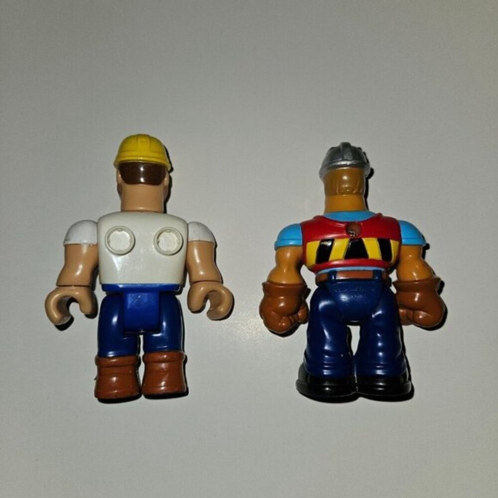 Mega Bloks Construction Toy Lot 2 Builders Cat Workers 2 Orange Safety Cones - Picture 4 of 10